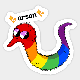 politically charged arson- Gay Variant Sticker